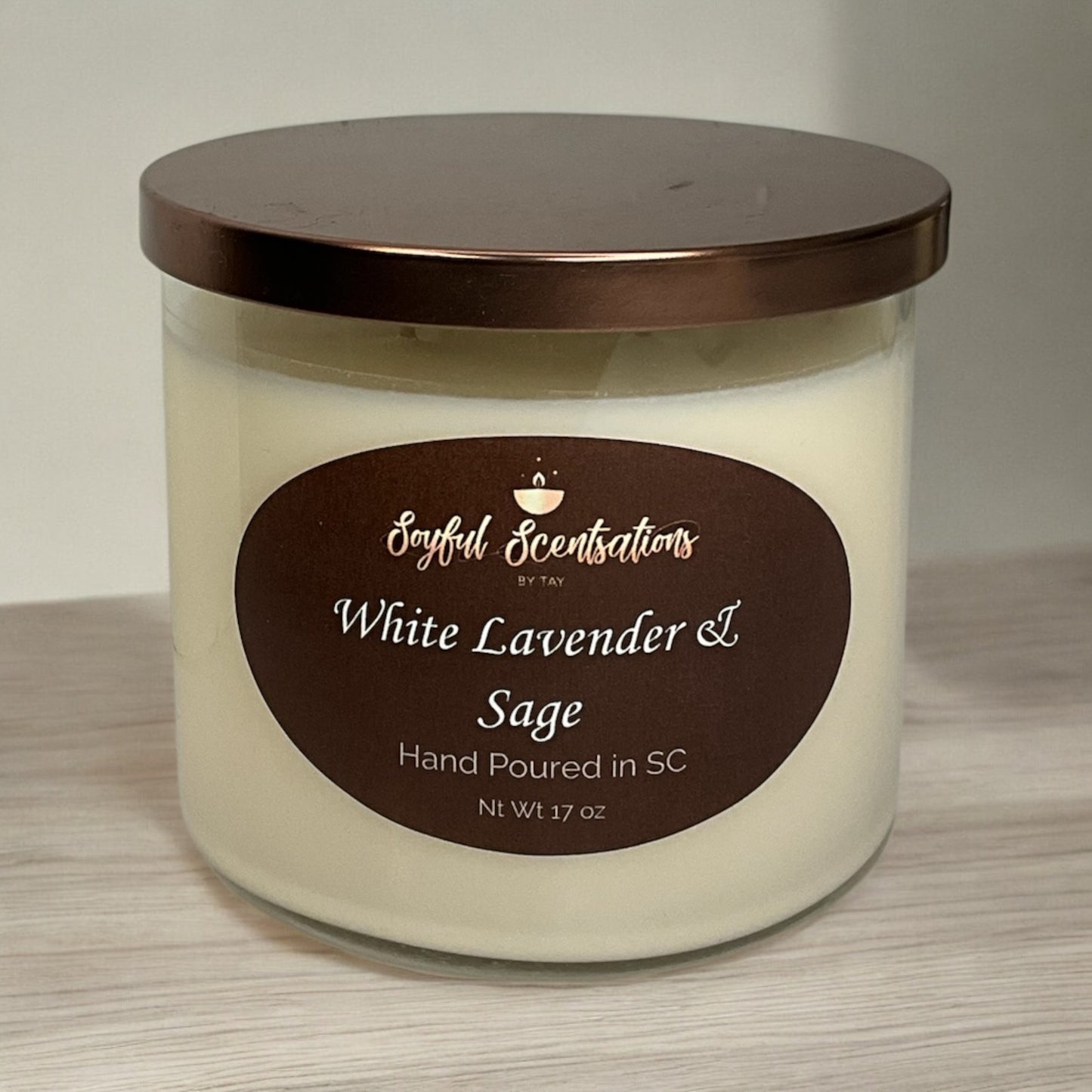 White Lavender and Sage Candle