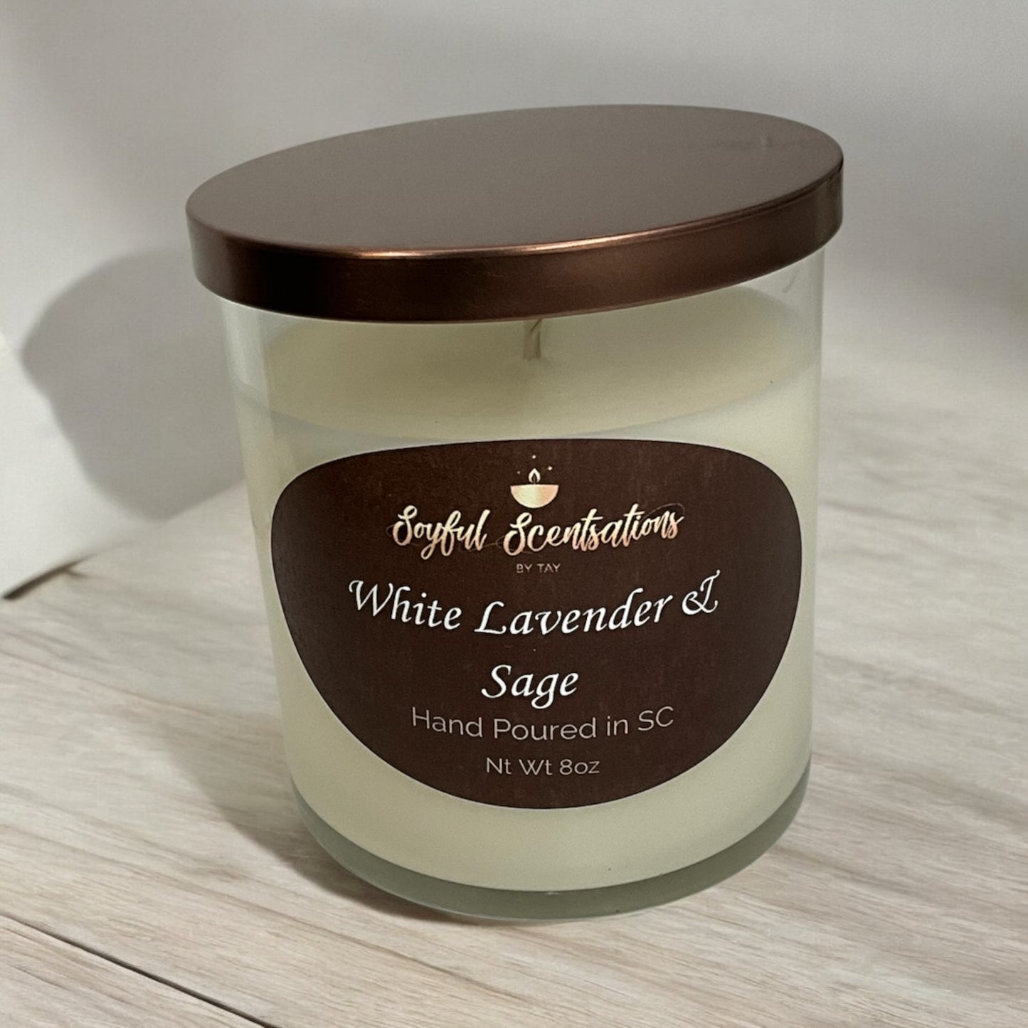 White Lavender and Sage Candle